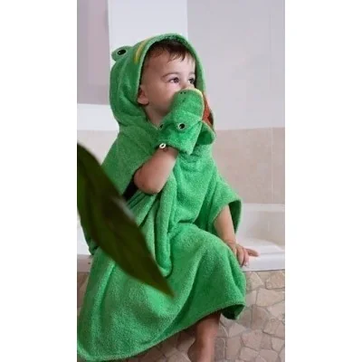 Gant de toilette marionnette grenouille en coton bio signé Fürnis Gant de toilette marionnette grenouille en coton bio signé Fürnis