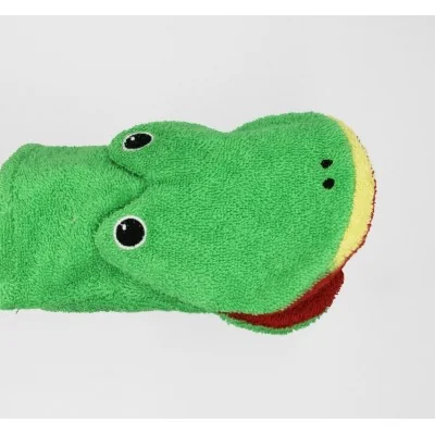 Gant de toilette marionnette grenouille en coton bio signé Fürnis Gant de toilette marionnette grenouille en coton bio signé Fürnis