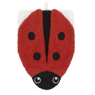 Gant de toilette marionnette coccinelle en coton bio signé Fürnis