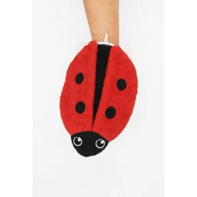 Gant de toilette marionnette coccinelle en coton bio signé Fürnis