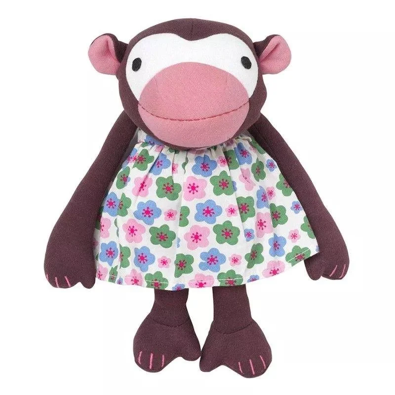 Peluche singe Frida avec robe à fleurs - 32 cm signée Franck & Fischer Peluche singe Frida avec robe à fleurs - 32 cm signée Franck & Fischer
