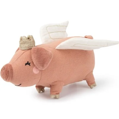 Peluche cochon volant Marley McFly - 20 cm signée Picca Loulou, vue de profil Peluche cochon volant Marley McFly - 20 cm signée Picca Loulou, vue de profil