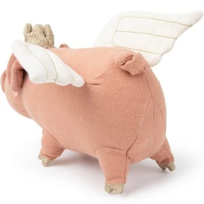 Peluche cochon volant Marley McFly - 20 cm signée Picca Loulou, vue de dos Peluche cochon volant Marley McFly - 20 cm signée Picca Loulou, vue de dos