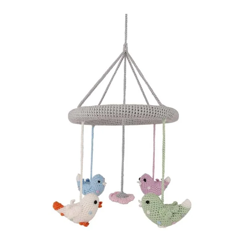 Mobile bébé en Crochet "MARIAGE DES OISEAUX" signé Sindibaba Mobile bébé en Crochet "MARIAGE DES OISEAUX" signé Sindibaba
