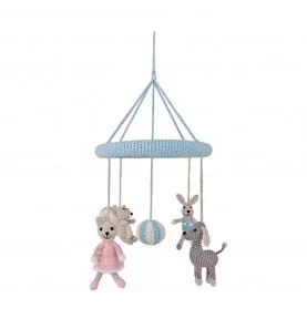 Mobile bébé en Crochet "ANIMAUX DOMESTIQUES" signé Sindibaba