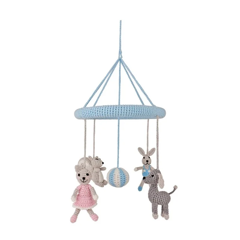 Mobile bébé en Crochet "ANIMAUX DOMESTIQUES" signé Sindibaba