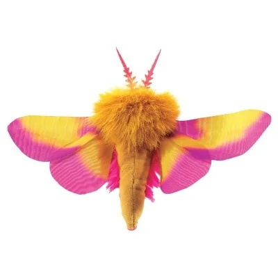 Marionnette à doigt Papillon de nuit Anisote de l'érable signée Folkmanis, vue de dos Marionnette à doigt Papillon de nuit Anisote de l'érable signée Folkmanis, vue de dos
