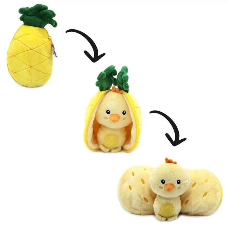 Peluche 2 en 1 Nugget le poussin / ananas - Flipetz signée Les Déglingos Peluche 2 en 1 Nugget le poussin / ananas - Flipetz signée Les Déglingos