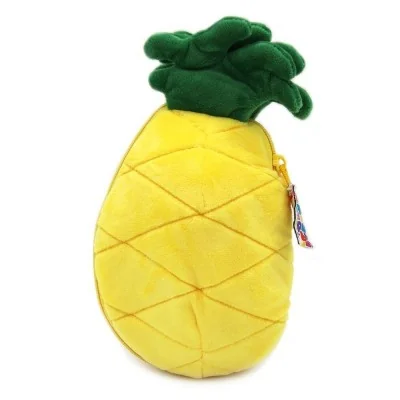 Peluche 2 en 1 Nugget le poussin / ananas - Flipetz signée Les Déglingos, vue de côté Peluche 2 en 1 Nugget le poussin / ananas - Flipetz signée Les Déglingos, vue de côté