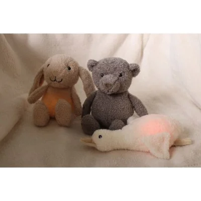 différents modèles de peluches lumineuses signées Flow Amsterdam