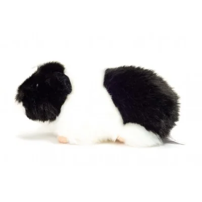 Peluche cochon d'Inde noir et blanc - 20 cm signée Teddy Hermann, vue de profil Peluche cochon d'Inde noir et blanc - 20 cm signée Teddy Hermann, vue de profil