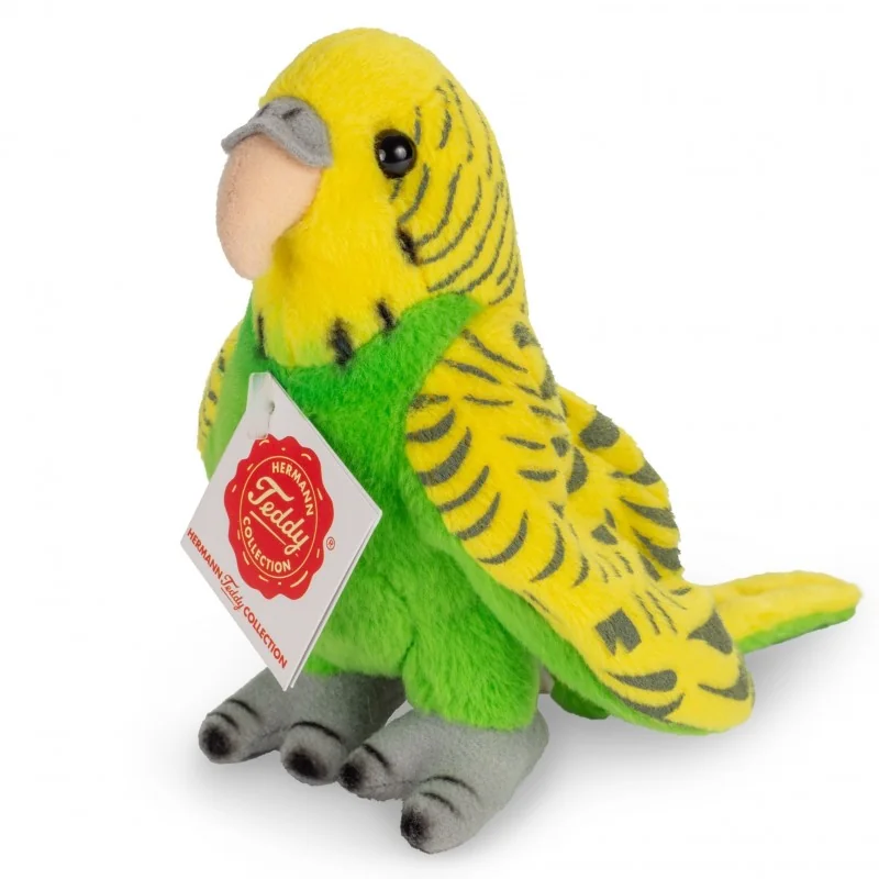 Peluche perruche verte - 13 cm signée Teddy Hermann