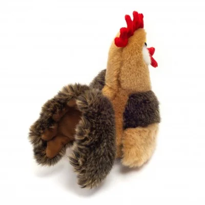 Peluche coq - 17 cm signée Teddy Hermann, vue de dos