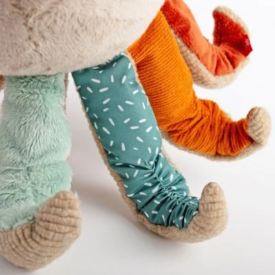 Doudou pieuvre Patchwork Sweety signé Sigikid, gros plan sur les tentacules