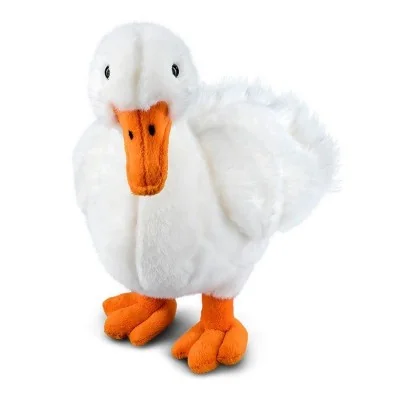 Peluche canard blanc - 32 cm signée Living Nature