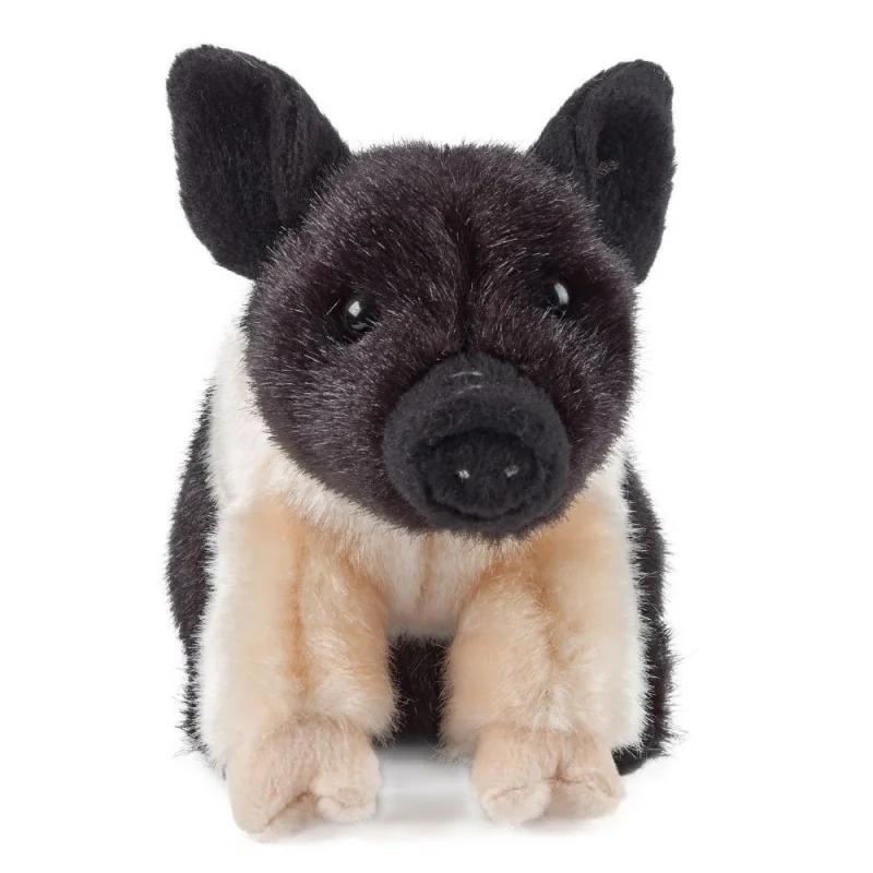 Peluche porcelet noir et rose signée Living Nature Peluche porcelet noir et rose signée Living Nature