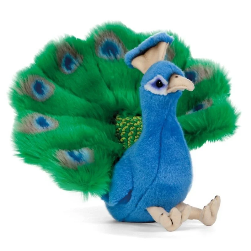 Peluche paon - 25 cm signée Living Nature Peluche paon - 25 cm signée Living Nature