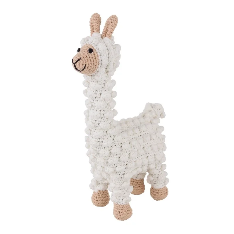Doudou lama au crochet avec grelot signé Sindibaba Doudou lama au crochet avec grelot signé Sindibaba