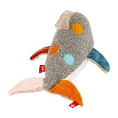 Doudou dauphin Patchwork Sweety signé Sigikid, vue de dos Doudou dauphin Patchwork Sweety signé Sigikid, vue de dos