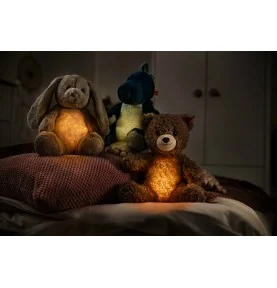 Différentes peluches veilleuses de la gamme "Light at Night" de la marque Steiff Différentes peluches veilleuses de la gamme "Light at Night" de la marque Steiff