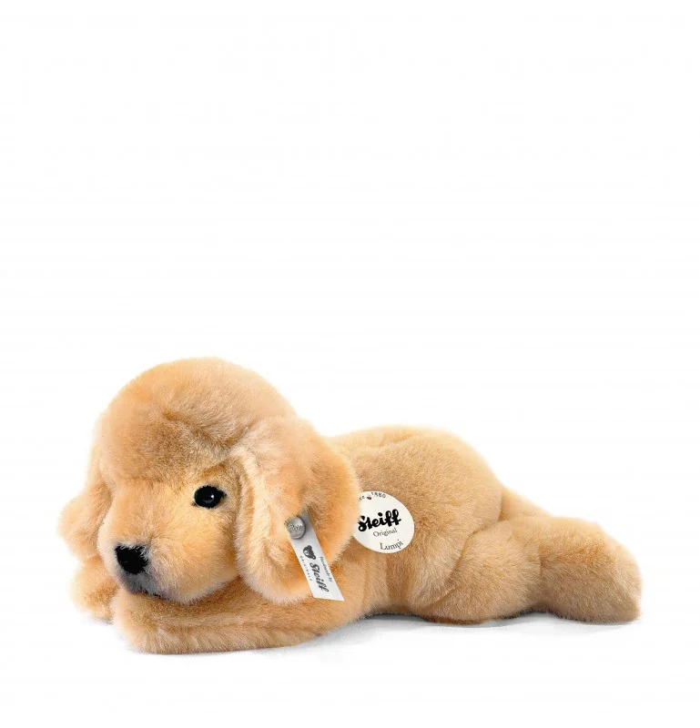Peluche chiot Golden Retriever Lumpi - 22 cm signée Steiff Peluche chiot Golden Retriever Lumpi - 22 cm signée Steiff