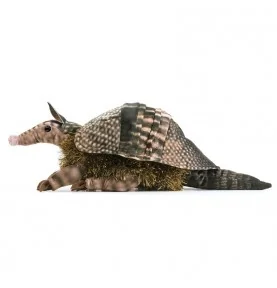 Peluche marionnette Tatou signée Folkmanis, vue de profil Peluche marionnette Tatou signée Folkmanis, vue de profil