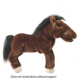 Marionnette à main cheval signée Folkmanis, vue de profil Marionnette à main cheval signée Folkmanis, vue de profil