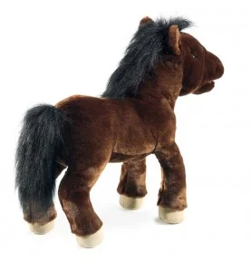 Marionnette à main cheval signée Folkmanis, vue de dos Marionnette à main cheval signée Folkmanis, vue de dos