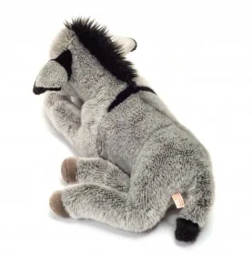 Peluche âne couché signée Teddy Hermann, vue de dos