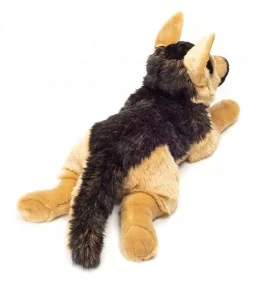 Peluche chien berger allemand couché - 60 cm signée Teddy Hermann, vue de dessus