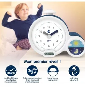 Réveil éducatif Mon 1er réveil Kid'Sleep Clock - Bleu signé Pabobo, description des principales fonctions