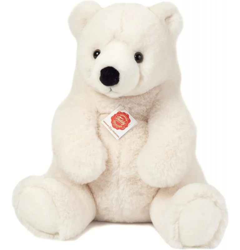 Peluche ours polaire assis 35 cm signée Teddy Hermann Peluche ours polaire assis 35 cm signée Teddy Hermann