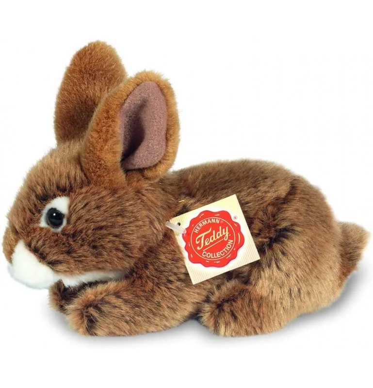 Peluche lapin assis marron - 19 cm signée Teddy Hermann Peluche lapin assis marron - 19 cm signée Teddy Hermann