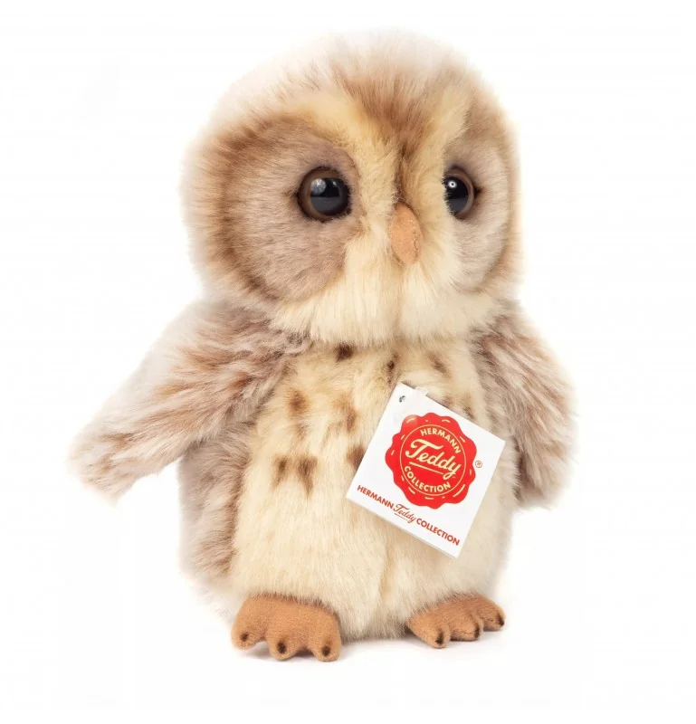 Peluche chouette brun clair - 16 cm signée Teddy Hermann