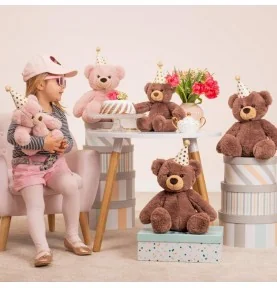 Jeune fille jouant avec Ours en peluche signés Teddy Hermann Jeune fille jouant avec Ours en peluche signés Teddy Hermann