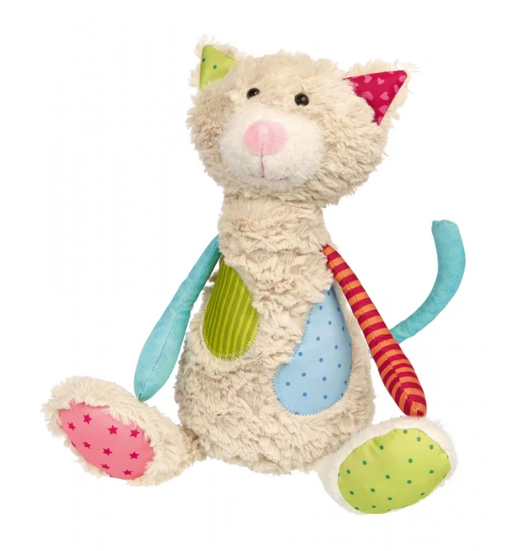 Doudou chat Patchwork Sweety signé Sigikid