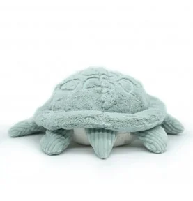 Peluche tortue géante maman bébé menthe signée Les Deglingos, vue de dos