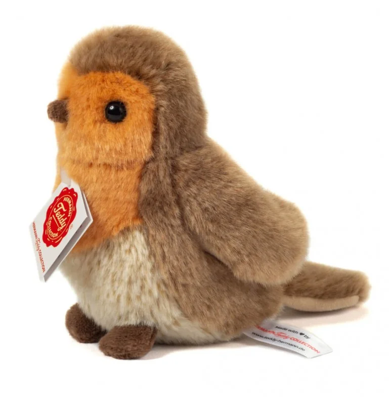 Peluche rouge-gorge - 15 cm signée Teddy Hermann