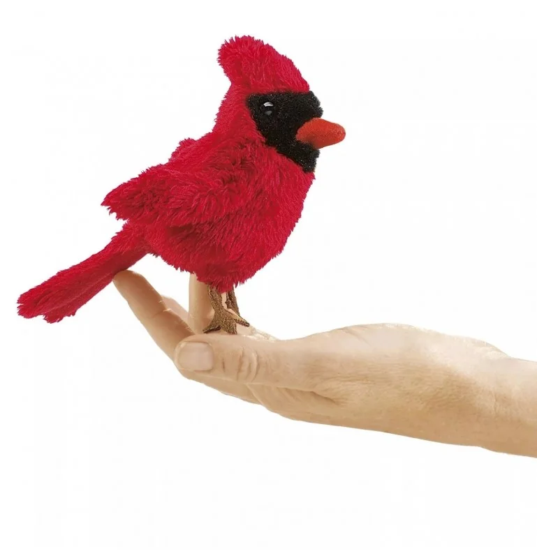 Marionnette mini oiseau cardinal signée Folkmanis