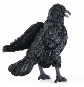 Marionnette corbeau signée Folkmanis, vue de dos Marionnette corbeau signée Folkmanis, vue de dos