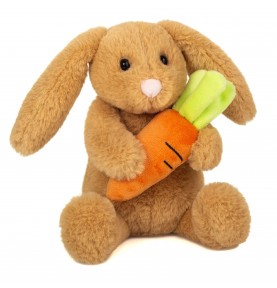 Peluche lapin Lilly avec carotte - 23 cm signée Teddy Hermann