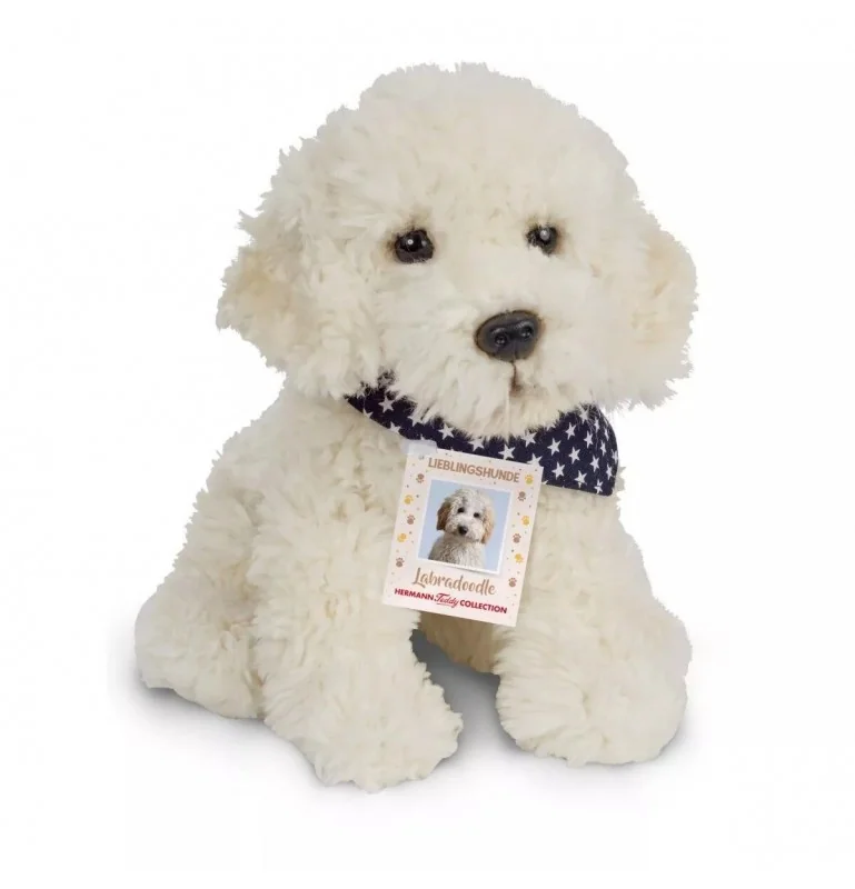 Peluche labradoodle assis - 28 cm signée Teddy Hermann