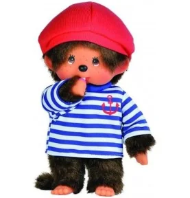 Peluche Kiki Monchhichi Garçon marin - 20 cm