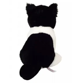 Peluche chat assis noir et blanc - 20 cm Teddy Hermann, vue de dos Peluche chat assis noir et blanc - 20 cm Teddy Hermann, vue de dos