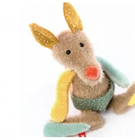 Doudou kangourou Patchwork Sweety signé Sigikid, vue de dessus