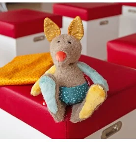 Doudou kangourou Patchwork Sweety signé Sigikid