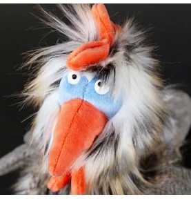 Peluche coq - 26 cm signée Sigikid, gros plan sur la tête