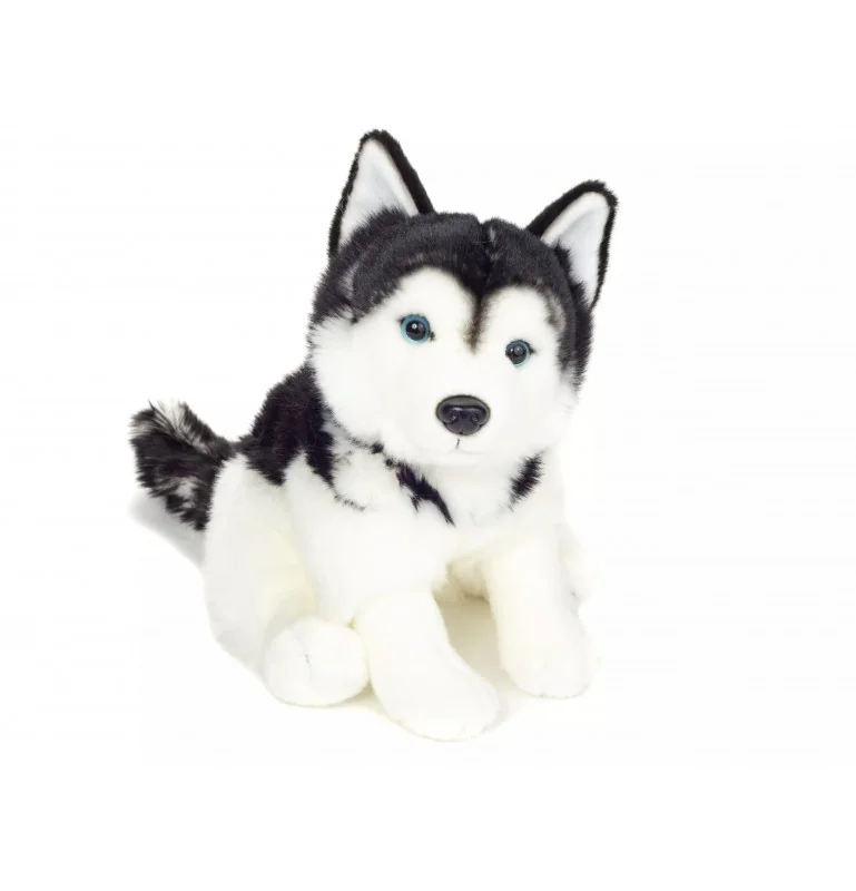 Peluche Husky assis - 30 cm Signée Teddy Hermann Peluche Husky assis - 30 cm Signée Teddy Hermann