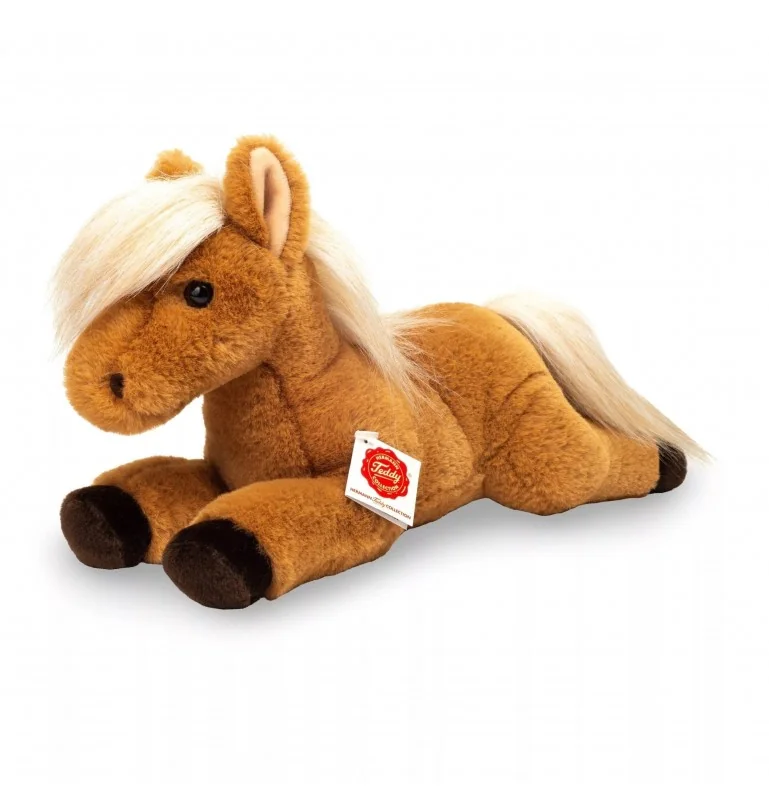 Peluche cheval couché - 34 cm signée Teddy Hermann Peluche cheval couché - 34 cm signée Teddy Hermann