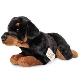 Peluche Rottweiler couché - 39 cm signée Uni-Toys